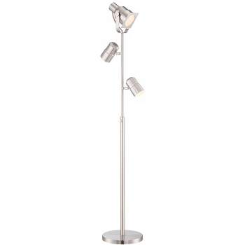 Possini Euro Design Nuovo Modern Tree Floor Lamp 70" Tall Brushed Nickel 3 Light Adjustable Heads for Living Room Reading Bedroom Office House Home