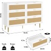 6 Drawers Dresser for Bedroom, Clothes Storage Cabinet, Wood Chest of Drawers with Gold Legs & Gold Handles, Boho&Farmhouse Wide Double - 2 of 4