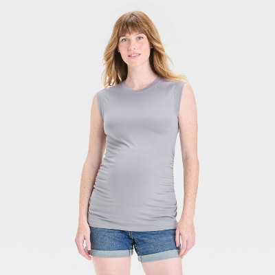 Short Sleeve Ruched Side Knit Maternity T-Shirt - Isabel Maternity by Ingrid & Isabel™