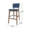 GDFStudio Tally Mid Century Modern Fabric Upholstered Wooden 30.5" Barstools (Set of 2) - 3 of 4