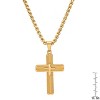 Steeltime 24" Men's 18k gold plated stainless steel double cross pendant - 3 of 4