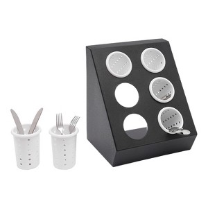 YIYIBYUS 6-Compartment Restaurant Utensil Holder, Utensil Organizer - 1 of 4