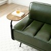 55" Modern Ottoman Bench with 360° Swivel Side Table and Metal Legs, Faux Leather Upholstered Bench for Entryway, Living Room, or Bedroom-Tanpinhause - 2 of 4