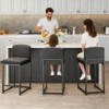 Modern Bar Stools Set of 2 – White Faux Leather Upholstery, Comfortable Backrest, Metal Legs, Counter Height Chairs - 4 of 4