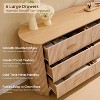 6 Drawer Dresser for Bedroom, 53.9" Wide Drawers with Gold Handles, Curved Profile, Wood Storage Dressers Organizer for Living Room - 3 of 4