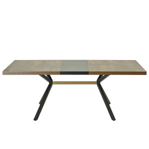 NicBex Stretch Rectangle Dining Table with Black Embossed Center Plate for 6 to 8,Living Meeting Room - 1 of 4