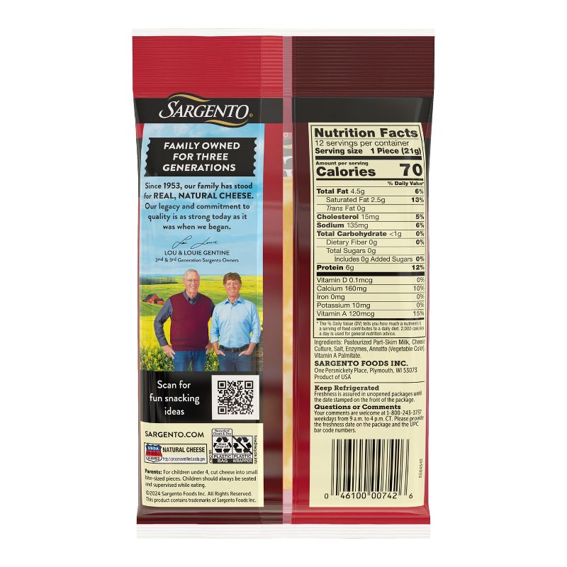 Sargento Reduced Fat Natural Colby-Jack Cheese Sticks - 12ct, 3 of 11