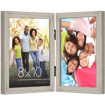 Americanflat Hinged Picture Frame with shatter-resistant glass - Available in a variety of sizes and styles