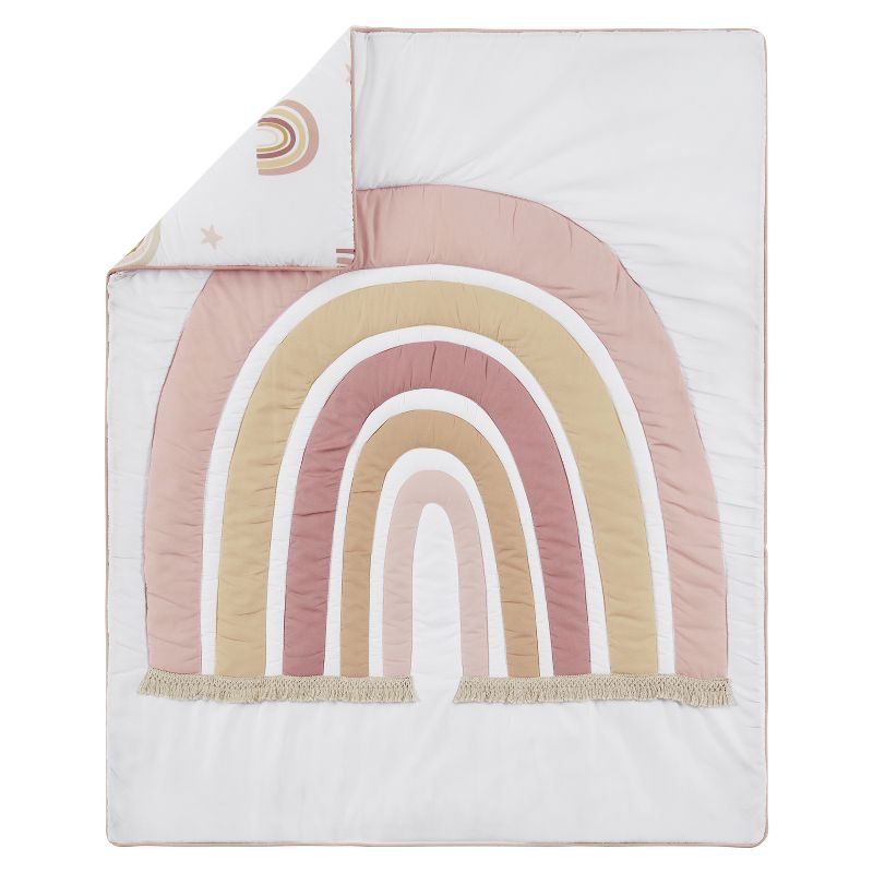 Sweet Jojo Designs Girl Baby Crib Bedding Set - Boho Rainbow Collection 4pc, 4 of 8