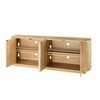 ORRD 64'' Wave Pattern Sideboard Buffet Cabinet, Natural Wood, Striped Doors - 4 of 4