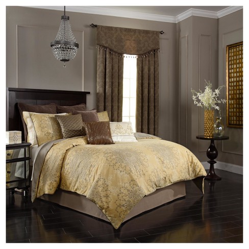 Yellow Taupe Medallion Sandrine Comforter Set 4pc Beautyrest