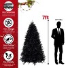 Black Faux Artificial Christmas Tree with White LED Lights, PE+PVC Tips, Hinged Branches, Realistic Christmas Tree - Koiai - 4 of 4