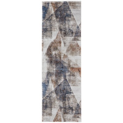 Gilmore Modern Color Block Blue/Ivory/Taupe Area Rug