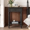 Famapy Chic White/Black Nightstand with Drawer & Lower Shelf,Side Table: Elegant Storage for Bedroom,Nightstand with Drawer - 4 of 4