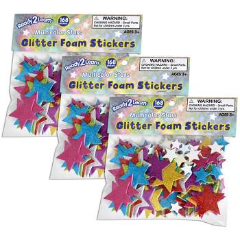 READY 2 LEARN™ Glitter Foam Stickers - Stars - Multicolor, 168 Per Pack, 3 Packs