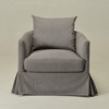 KINWELL 32" Wide Down Fill Upholstered Slipcovered Swivel Barrel Accent Armchair - 4 of 4