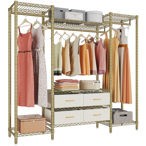 Vipek S3 Heavy Duty Garment Rack Free Standing Clothes Rack Closet Storage  Organizer Large Wardrobe With 6-tier Shoe Rack, Bronze : Target