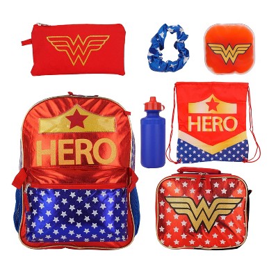 DC Comics Wonder Woman  Kids' Backpack Set - 7pc