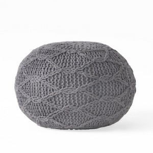 GDFStufio Biljon Boho Handmade Fabric Round 20 x 20 Pouf - 1 of 4