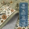 Acekool Grey Floral Washable Area Rug, Non-Slip Low Pile Carpet for Living Room, Bedroom, Dining Room, Indoor Foldable Soft Mat - 3 of 4