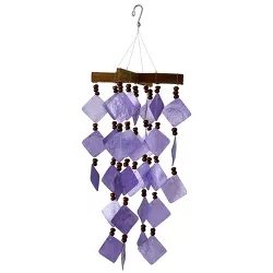 Woodstock Chimes Asli Arts® Collection, Diamond Capiz Chime, 14'' Purple Wind Chime CDCU