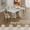 5-Piece Dining Set with 4 Upholstered Chairs, Built-in Side Storage Racks and Transparent Glass Cabinets - 2 of 4