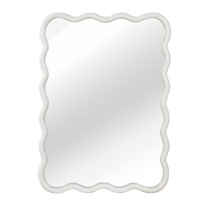 ChicFurnit Decorative Wall Mirror Stylish Solid Wood Frame for Modern Interior Spaces, White, 43.2"*32.7"*1.7" - 1 of 4