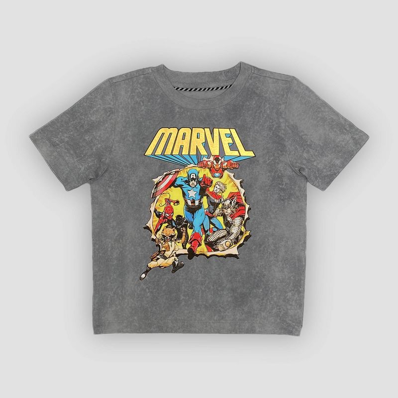 Toddler Boys' Marvel Avengers Short Sleeve Graphic T-Shirt - Gray, 1 of 5