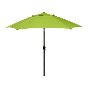 9' x 9' Aluminum Market Patio Umbrella with Crank Lift and Push Button Tilt Lime Green - Astella