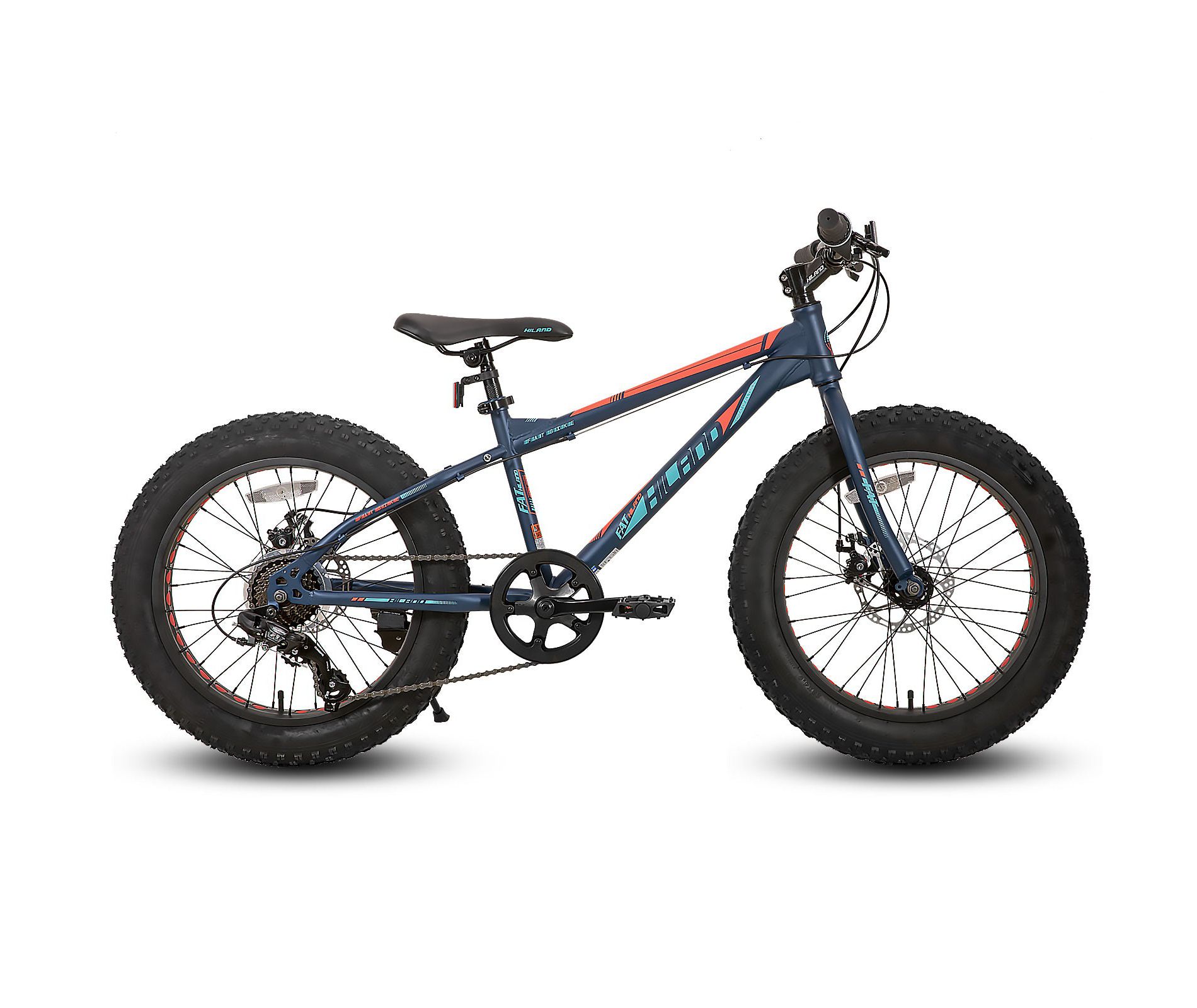 HILAND Fat Tire Mountain Bike, Blue, 20 inch