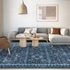 Vintage Rug Living Room Rug Floral Print Bedroom Rug Soft Non-Slip Low Pile Area Rug - 2 of 4