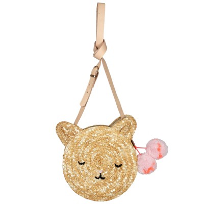 Meri Meri Cat Cross Body Straw Bag