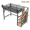 Lycvki Black Metal Loft Bed Frame with Storage Stairs, Shelves and Built-in Wardrobe - 4 of 4