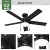 Hunter 52" Sea Point Lighted Ceiling Fan Matte Black Finish - Industrial Elegance for Indoor & Outdoor Spaces - 2 of 4