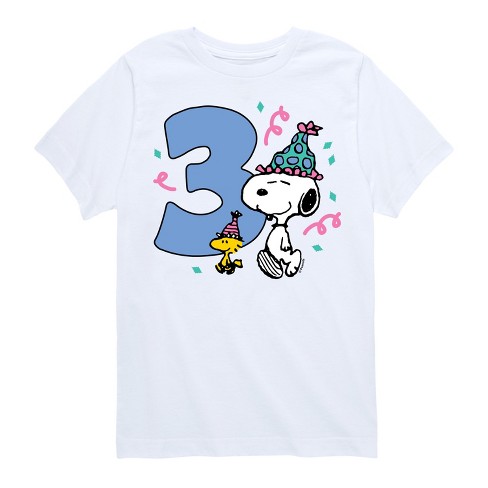 Boys' - Peanuts - Snoopy 3rd Birthday Short Sleeve Graphic T-Shirt - image 1 of 4