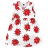 Hudson Baby Infant and Toddler Girl Cotton Dress and Cardigan Set, Poinsettia - image 4 of 4