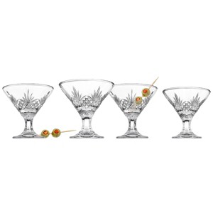 Godinger Silver Set of 4 Dublin Crystal Martini Glasses: 5 oz Capacity, Hand Wash, Dishwasher-Safe, Clear Drinkware - 1 of 3