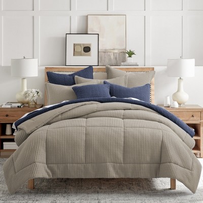 King Beige Fawn Cotton Waffle Weave Comforter Set