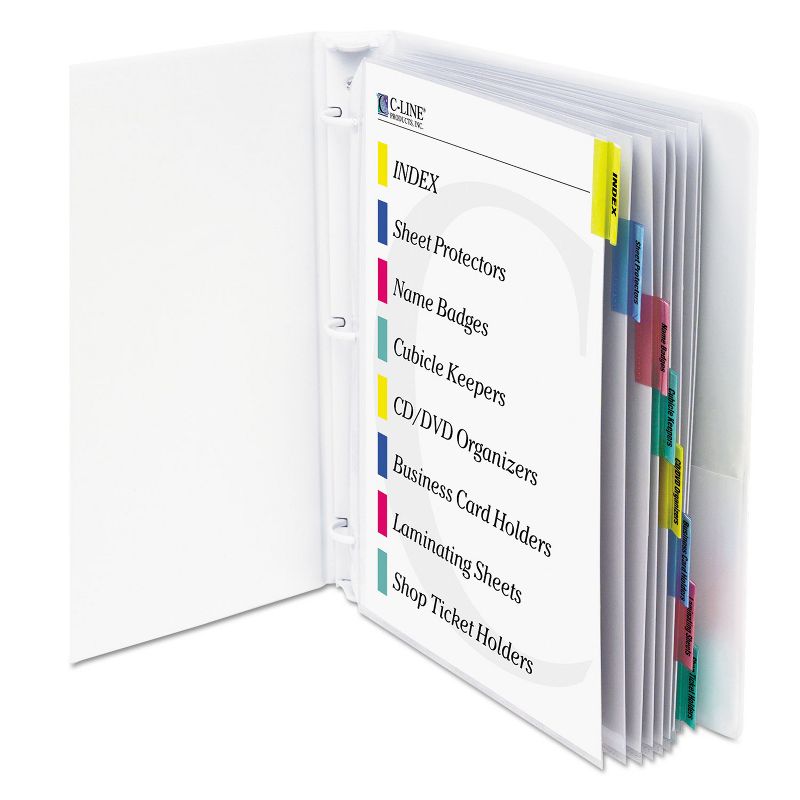 C-Line Sheet Protectors with Index Tabs Assorted Color Tabs 2" 11 x 8 1/2 8/ST 05580, 2 of 5