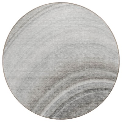 Gray Silver And Beige Abstract Washable Indoor Outdoor Area Rug