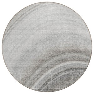 Gray Silver And Beige Abstract Washable Indoor Outdoor Area Rug - 1 of 4