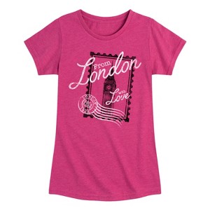 Girls' - Instant Message - From London with Love Fitted Short Sleeve Graphic T-Shirt - 1 of 4