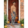 LA LEELA Men's Pareo Allover Halloween Skull Party Swim Trunks Swimwear Summer Sarong Full Beach Wrap for Men One Size Allover Skulls, Black - 2 of 4