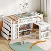 NicBex Twin Size Loft Bed with Pull-Out Desk Wooden Bed Frame with Shelves, Drawers, Ladder and Full Length Guardrail, No Box Spring Required - 2 of 4