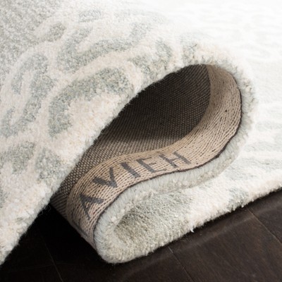 Grey and Ivory Hand-Tufted Wool Area Rug, 7'6" x 9'6"