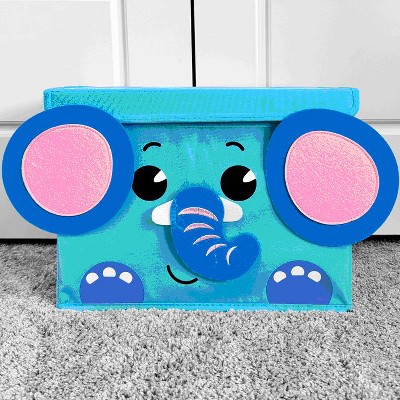 QUOKKA Fabric Toy Storage Box for Kids - Elephant | XL | XXL - Foldable Toy Storage Bin