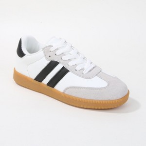 Berness Women's Lisa Retro Stripe Gum Sole Sneakers with Suede Accent - 1 of 4