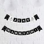 Big Dot of Happiness Mr. and Mrs. - Black and White Wedding or Bridal Shower Mini Pennant Banner - Just Married