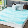 INFURNIC Mattresses Memory Foam Cooling Gel 2 Inches Mattress Bed Topper For Back Pain, Queen Size, Skin Friendly, White And Blue, 80"*60"*2" - 2 of 4