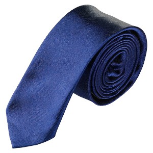 Allegra K Men's Skinny Ties Satin Solid Self-tied Necktie for Wedding Business - 1 of 4